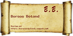 Borsos Botond névjegykártya